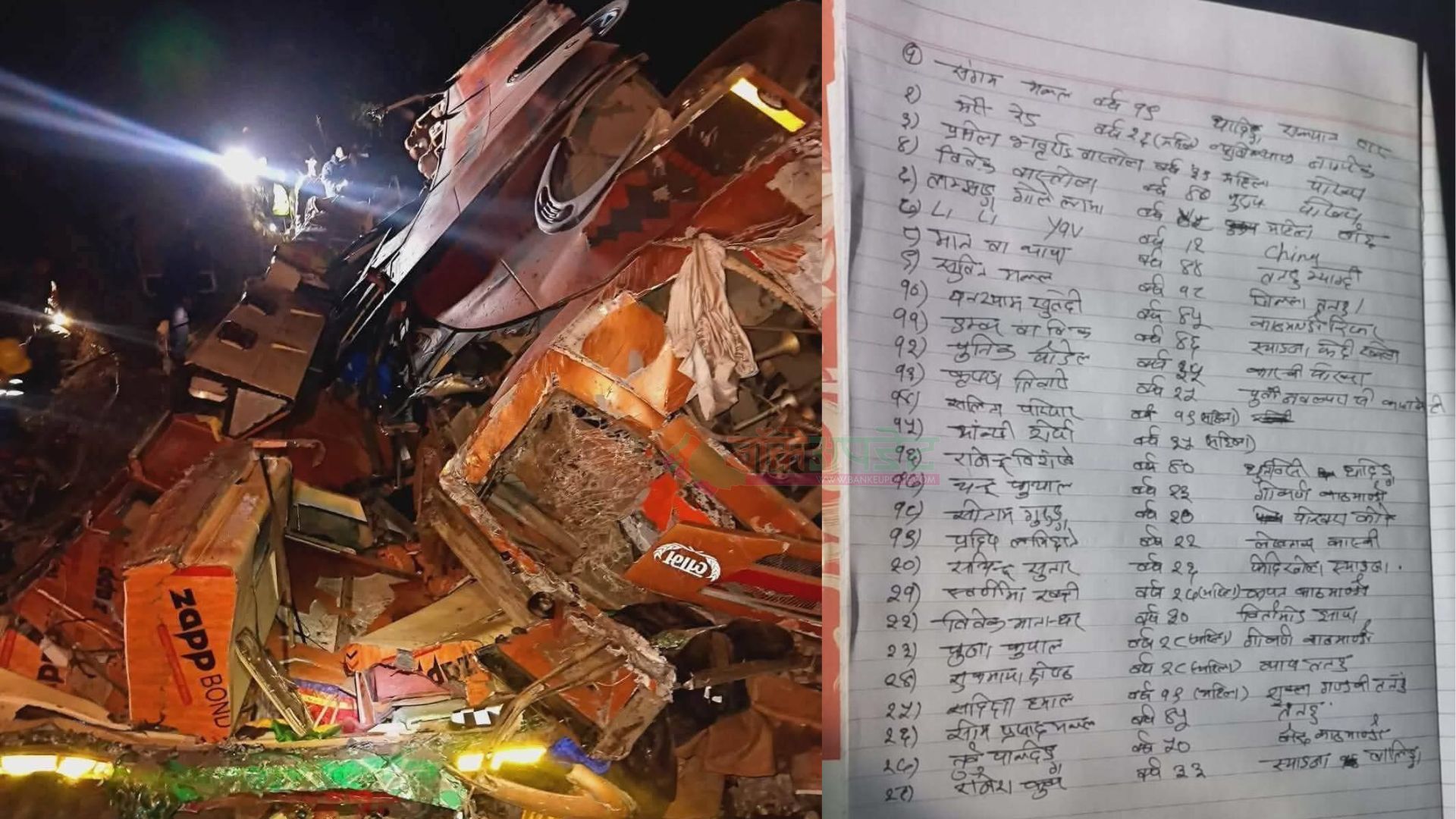दुर्घटना अपडेट : यी हुन् पोखराबाट बसमा चढेका २८ यात्रु (सूची)