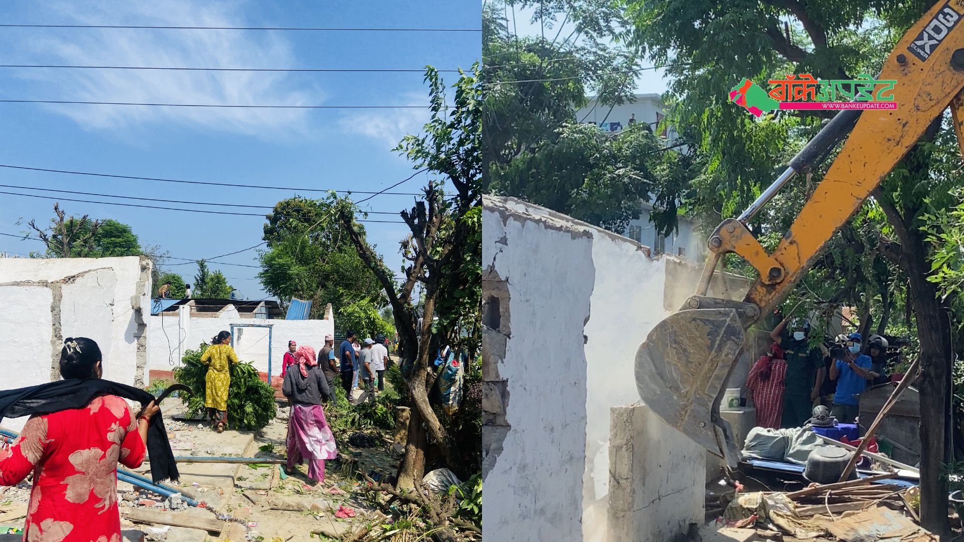 कोहलपुरका सुकुम्बासी बस्तीमा दोस्रोदिन पनि डोजर चलाइने, पहिलो दिनमै ४० घरटहरा भत्काइयो